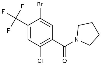 (5-bromo-2-chloro-4-(trifluoromethyl)phenyl)(pyrrolidin-1-yl)methanone Struktur