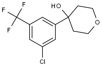 4-(3-chloro-5-(trifluoromethyl)phenyl)tetrahydro-2H-pyran-4-ol 化学構造式