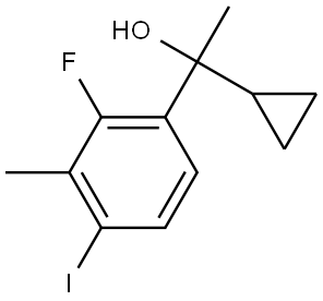 1-cyclopropyl-1-(2-fluoro-4-iodo-3-methylphenyl)ethanol 化学構造式