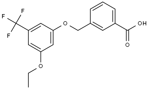 3-((3-ethoxy-5-(trifluoromethyl)phenoxy)methyl)benzoic acid Struktur