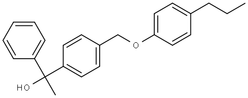 1-phenyl-1-(4-((4-propylphenoxy)methyl)phenyl)ethanol 结构式