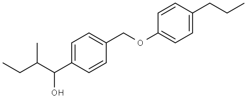 2-methyl-1-(4-((4-propylphenoxy)methyl)phenyl)butan-1-ol Struktur