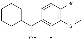 (4-bromo-2-fluoro-3-(methylthio)phenyl)(cyclohexyl)methanol 结构式