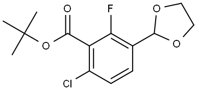tert-butyl 6-chloro-3-(1,3-dioxolan-2-yl)-2-fluorobenzoate 化学構造式