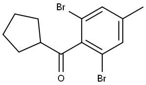 cyclopentyl(2,6-dibromo-4-methylphenyl)methanone 结构式