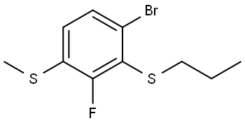 (6-bromo-2-fluoro-3-(methylthio)phenyl)(propyl)sulfane,3002483-78-2,结构式