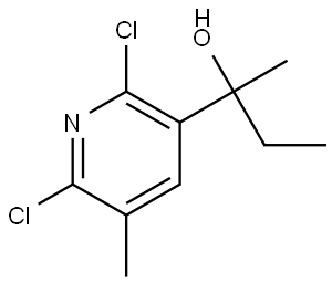 2-(2,6-dichloro-5-methylpyridin-3-yl)butan-2-ol 化学構造式