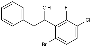 1-(6-bromo-3-chloro-2-fluorophenyl)-2-phenylethanol 化学構造式