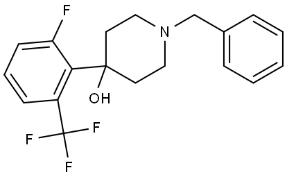 1-benzyl-4-(2-fluoro-6-(trifluoromethyl)phenyl)piperidin-4-ol Structure