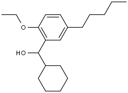 cyclohexyl(2-ethoxy-5-pentylphenyl)methanol 化学構造式