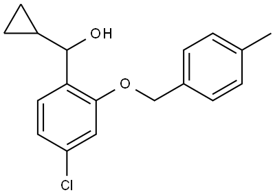 (4-chloro-2-((4-methylbenzyl)oxy)phenyl)(cyclopropyl)methanol 结构式