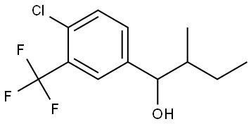 1-(4-chloro-3-(trifluoromethyl)phenyl)-2-methylbutan-1-ol 化学構造式