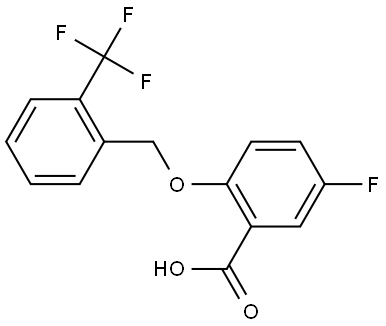 5-fluoro-2-((2-(trifluoromethyl)benzyl)oxy)benzoic acid 结构式
