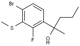 2-(4-bromo-2-fluoro-3-(methylthio)phenyl)pentan-2-ol Structure