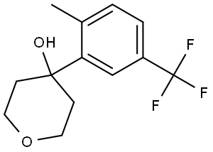 4-(2-methyl-5-(trifluoromethyl)phenyl)tetrahydro-2H-pyran-4-ol 结构式