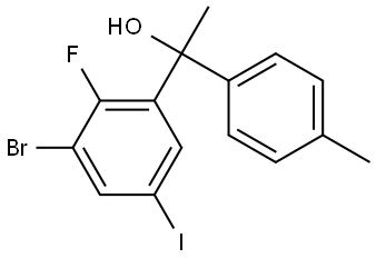 1-(3-bromo-2-fluoro-5-iodophenyl)-1-(p-tolyl)ethanol Structure