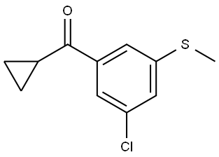 (3-chloro-5-(methylthio)phenyl)(cyclopropyl)methanone Structure