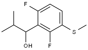 1-(2,6-difluoro-3-(methylthio)phenyl)-2-methylpropan-1-ol 结构式