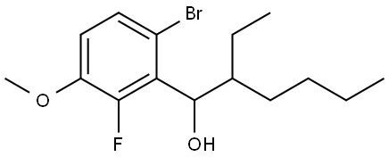 1-(6-bromo-2-fluoro-3-methoxyphenyl)-2-ethylhexan-1-ol 结构式