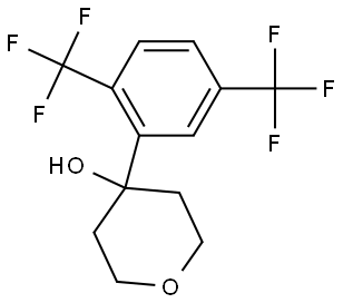 4-(2,5-bis(trifluoromethyl)phenyl)tetrahydro-2H-pyran-4-ol 结构式