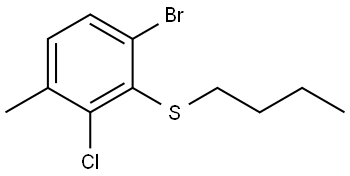 (6-bromo-2-chloro-3-methylphenyl)(butyl)sulfane Structure