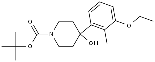 tert-butyl 4-(3-ethoxy-2-methylphenyl)-4-hydroxypiperidine-1-carboxylate 结构式