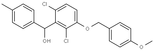 (2,6-dichloro-3-((4-methoxybenzyl)oxy)phenyl)(p-tolyl)methanol Structure