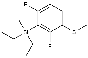 (2,6-difluoro-3-(methylthio)phenyl)triethylsilane Structure