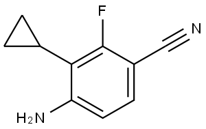 4-氨基-3-环丙基-2-氟苯腈 结构式