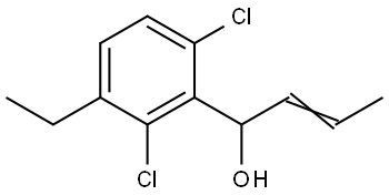 (E)-1-(2,6-dichloro-3-ethylphenyl)but-2-en-1-ol Struktur