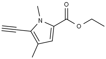 5-乙炔基-1,4-二甲基1H吡咯-2-羧酸乙酯 结构式