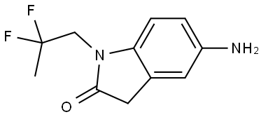 5-氨基-1-(2,2-二氟丙基)吲哚啉-2-酮 结构式