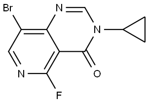 8-Bromo-3-cyclopropyl-5-fluoropyrido[4,3-d]pyrimidin-4(3H)-one Struktur
