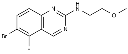 6-溴-5-氟-N-(2-甲氧基乙基)喹唑啉-2-胺, 3007602-47-0, 结构式