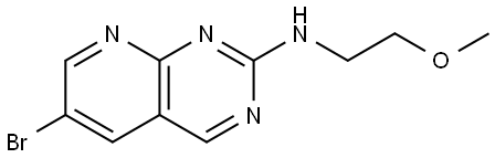 6-Bromo-N-(2-methoxyethyl)pyrido[2,3-d]pyrimidin-2-amine 化学構造式