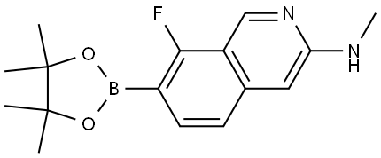 8-氟-N-甲基-7-(4,4,5,5-四甲基-1,3,2-二氧硼杂环戊烷-2-基)异喹啉-3-胺, 3007602-69-6, 结构式