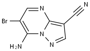 7-amino-6-bromopyrazolo[1,5-a]pyrimidine-3-carbonitrile Structure