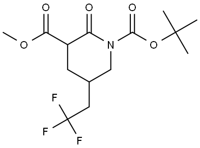 1-tert-Butyl 3-methyl 2-oxo-5-(2,2,2-trifluoroethyl)piperidine-1,3-dicarboxylate Struktur