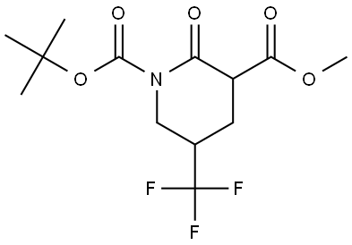 2-氧代-5-(三氟甲基)哌啶-1,3-二羧酸1-叔丁酯 结构式