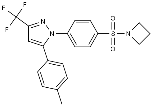 1H-Pyrazole, 1-[4-(1-azetidinylsulfonyl)phenyl]-5-(4-methylphenyl)-3-(trifluorom… 结构式