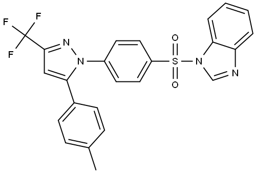 1H-Benzimidazole, 1-[[4-[5-(4-methylphenyl)-3-(trifluoromethyl)-1H-pyrazol-1-yl]…,3011803-68-9,结构式