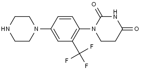 1-[4-piperazin-1-yl-2-(trifluoromethyl)phenyl]hexahydro-pyrimidine-2,4-dione Structure