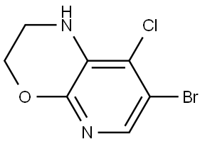 7-溴-8-氯-2,3-二氢1H-吡啶并[2,3-B][1,4]噁嗪 结构式