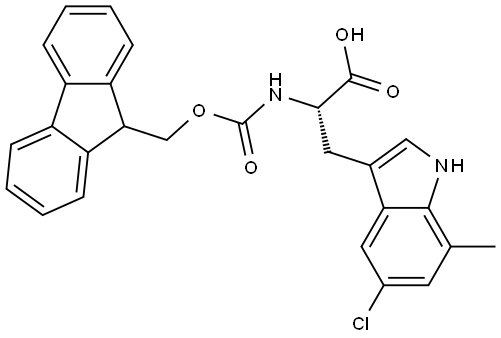 L-Tryptophan, 5-chloro-N-[(9H-fluoren-9-ylmethoxy)carbonyl]-7-methyl- Structure