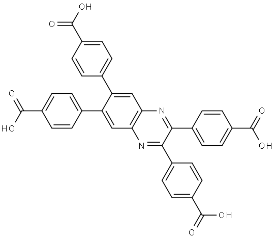 4,4',4'',4'''-(quinoxaline-2,3,6,7-tetrayl)tetrabenzoic acid Struktur