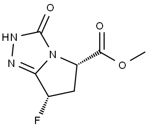 (5S,7S)-7-氟-3-氧代-2,5,6,7-四氢-3H-吡咯并[2,1-C][1,2,4]三唑-5-羧酸甲酯, 3016307-16-4, 结构式