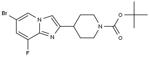 1-Piperidinecarboxylic acid, 4-(6-bromo-8-fluoroimidazo[1,2-a]pyridin-2-yl)-, 1,1-dimethylethyl ester 结构式