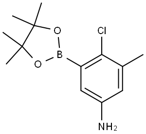 4-氯-3-甲基-5-(4,4,5,5-四甲基-1,3,2-二氧杂硼烷-2-基)苯胺,3018062-87-5,结构式