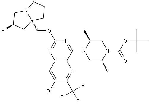 3018838-30-4 TERT-BUTYL (2R,5S)-4-(7-BROMO-2-(((2R,7AS)-2-FLUOROTETRAHYDRO-1H-PYRROLIZIN-7A(5H)-YL)METHOXY)-6-(TRIFLUOROMETHYL)PYRIDO[3,2-D]PYRIMIDIN-4-YL)-2,5-DIMETHYLPIPER