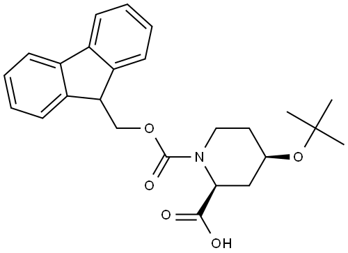 N-FMOC-(2S,4R)-4-TERT-BUTOXYPIPERIDINE-2-CARBOXYLIC ACID 结构式